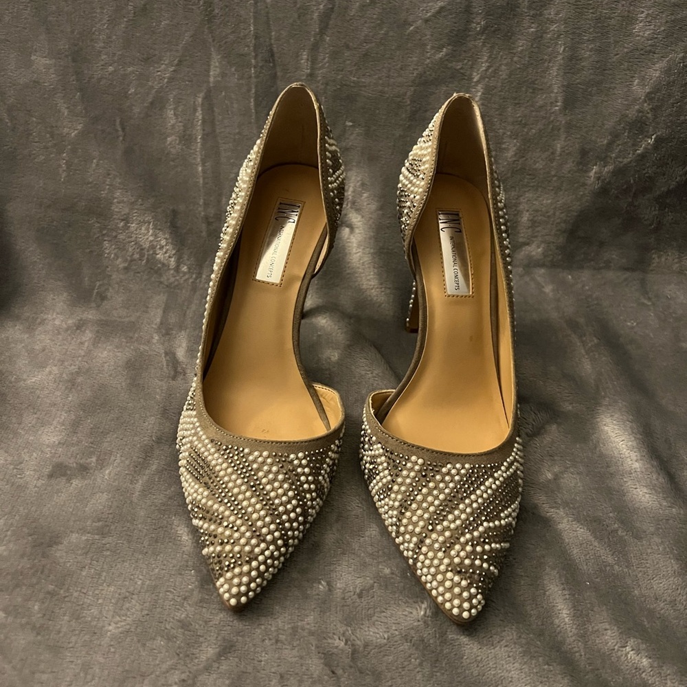 INC International Concepts Pearl & Rhinestone Heels
